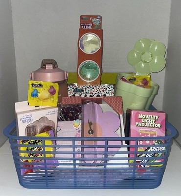 Teen Girl Prefilled Easter Basket Flower Power GiftSet Chalk Candy Slime Squishy