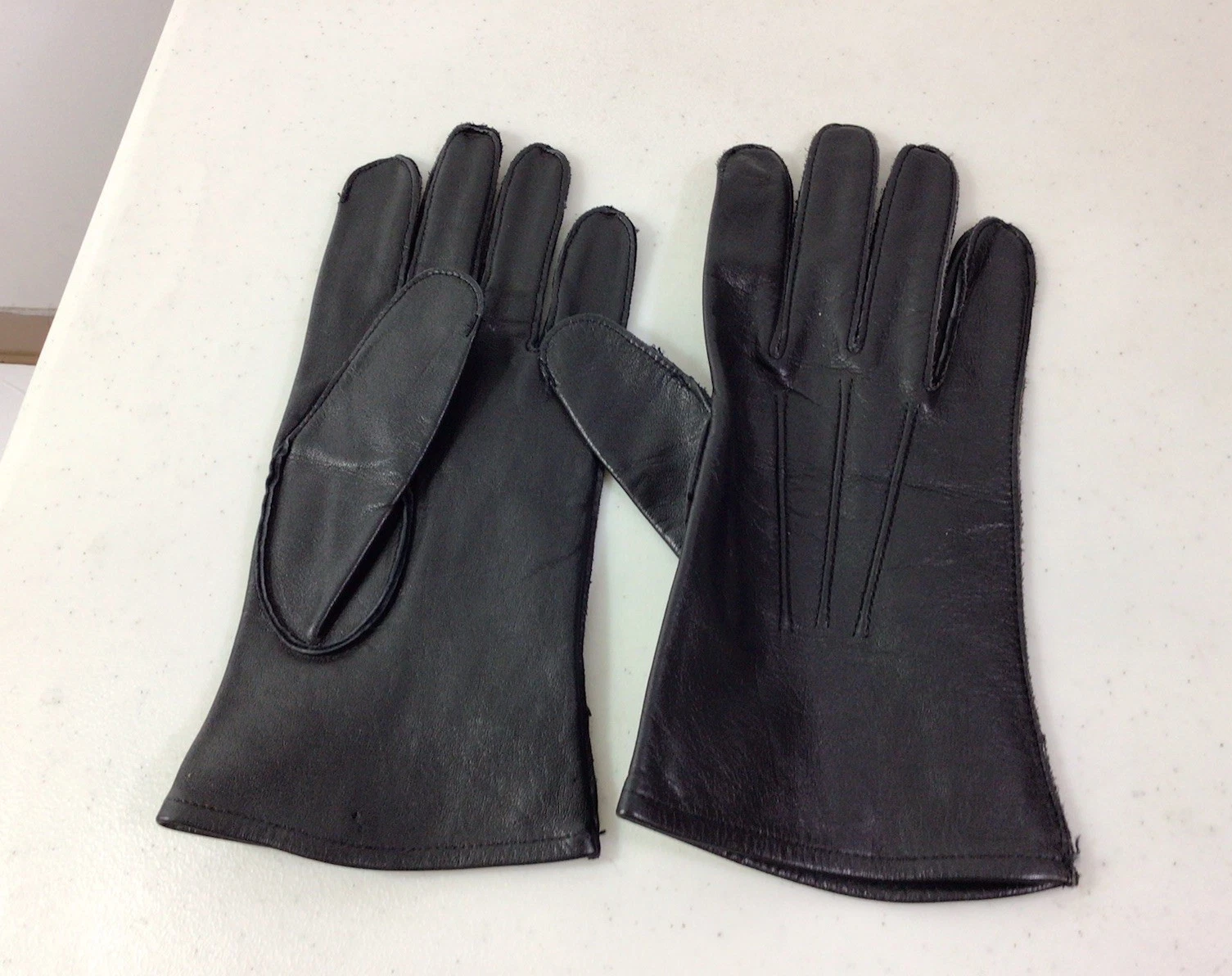 Black Leather Driving Gloves Mens Medium