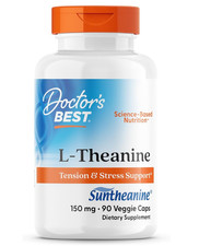 Doctor's Best L-Theanine Suntheanine 150mg 90 Caps Stress/Sleep Exp 08/2026