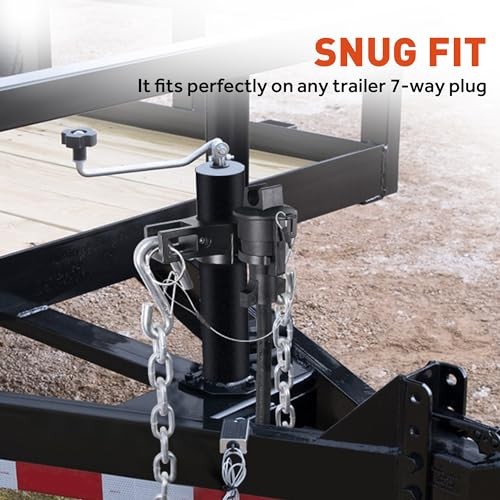 7-Way Trailer Plug Cover Weatherproof, Trailer Plug Protector Cap - Photo 4 sur 8