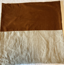 Crate Barrel SKA Color Block Velvet Linen 23x23 Pillow Cover