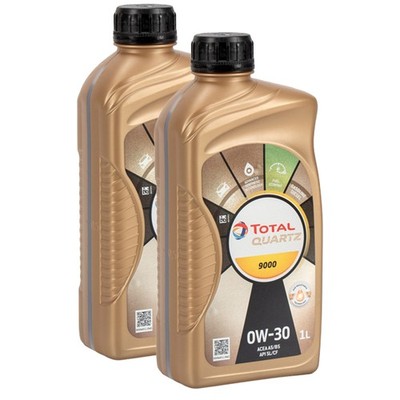 2 Liter TOTAL QUARTZ 9000 0W-30 Motoröl ACEA A5/B5 API SL/CF VOLVO VCC95200377
