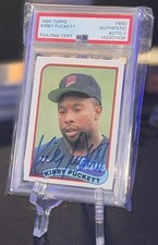 Kirby Puckett Signed 1989 Topps Baseball Card PSA DNA Auto HOF