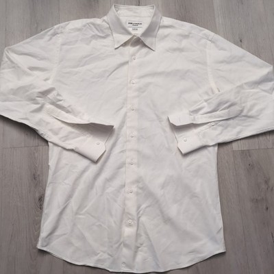 Spier & Mackay Shirt Mens Custom White Long Sleeve Button Up Measurements In Pic
