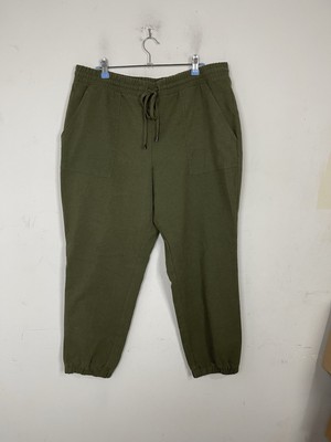 Nine West Womens Pants XL Olive Green Jogger Lounge Baggy Comfy Capsule Stretch