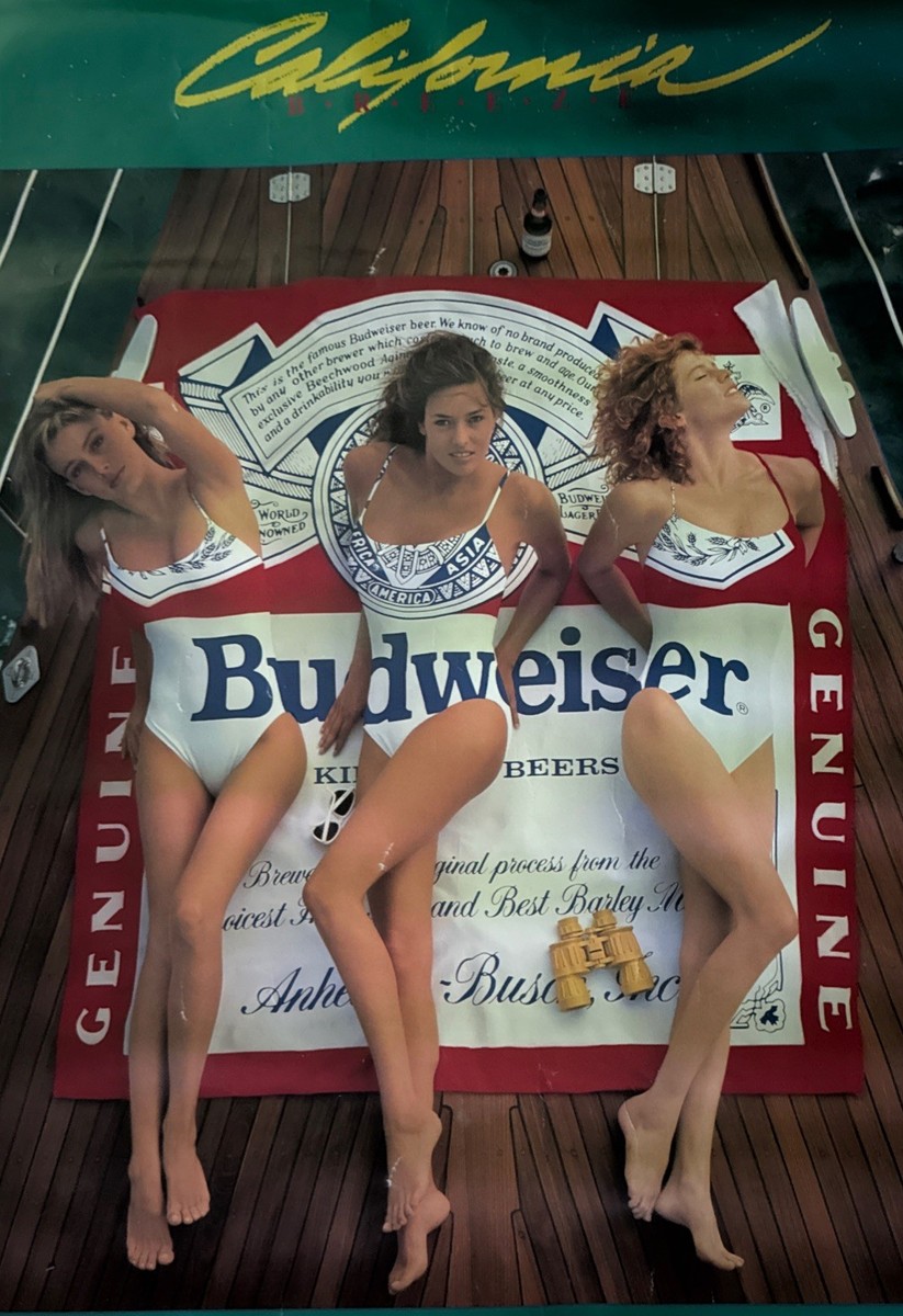 1980s Budweiser Swimsuit Poster 