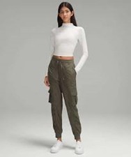 Lululemon Dance Studio Mid-Rise Jogger Pants Full Length Army Green SZ 4 W5ENMS