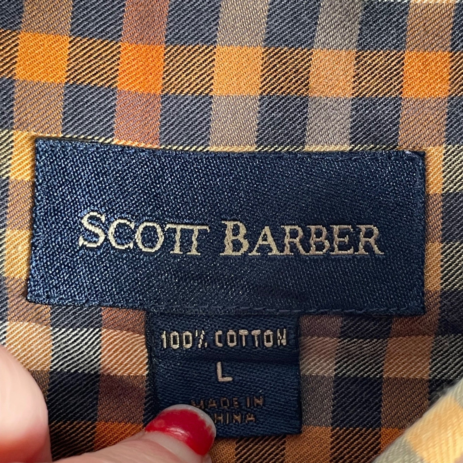 Scott Barber Plaid Button Down Long Sleeve Cotton Shirt Casual Large Lot of 2