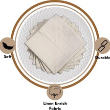 6 Pieces Linen Flax Cotton Cloth Dinner Napkin Natural Fabric Napkins Mitered