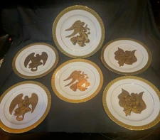 6 Centurion Collection Pure Gold 9414 Angel Elegant Accent Salad Plates 2000-09