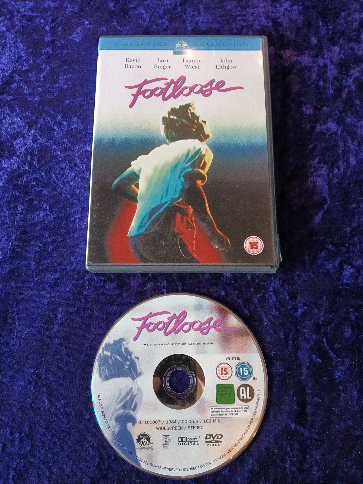 DVD FOOTLOOSE KEVIN BACON LORI SINGER DIANNE WEST JOHN LITHGOW DANCE UK R2
