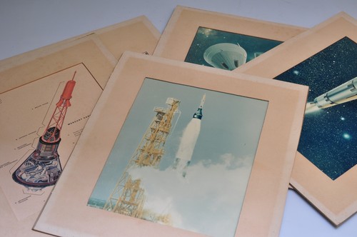 Vintage 5er Set montiert mattiert Weltraum NASA Poster Typ - 14 1/4"X12 3/8"