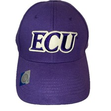 ECU Purple Letters white felt on Purple Hat Cap East Carolina Univ Pirates NWOT