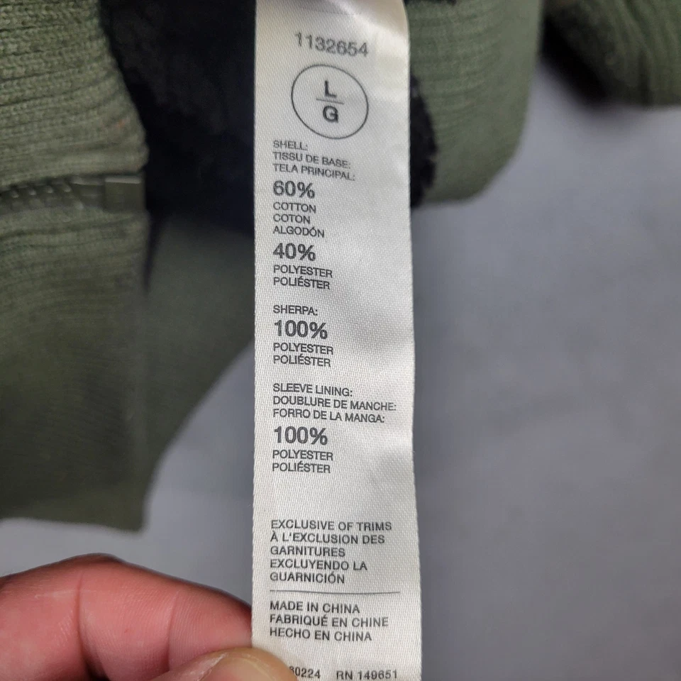 Sudadera con Capucha Buffalo David Bitton Para Hombre Grande Verde Oliva Sherpa Forrada de Vellón Cremallera Completa Foto 4 de 4