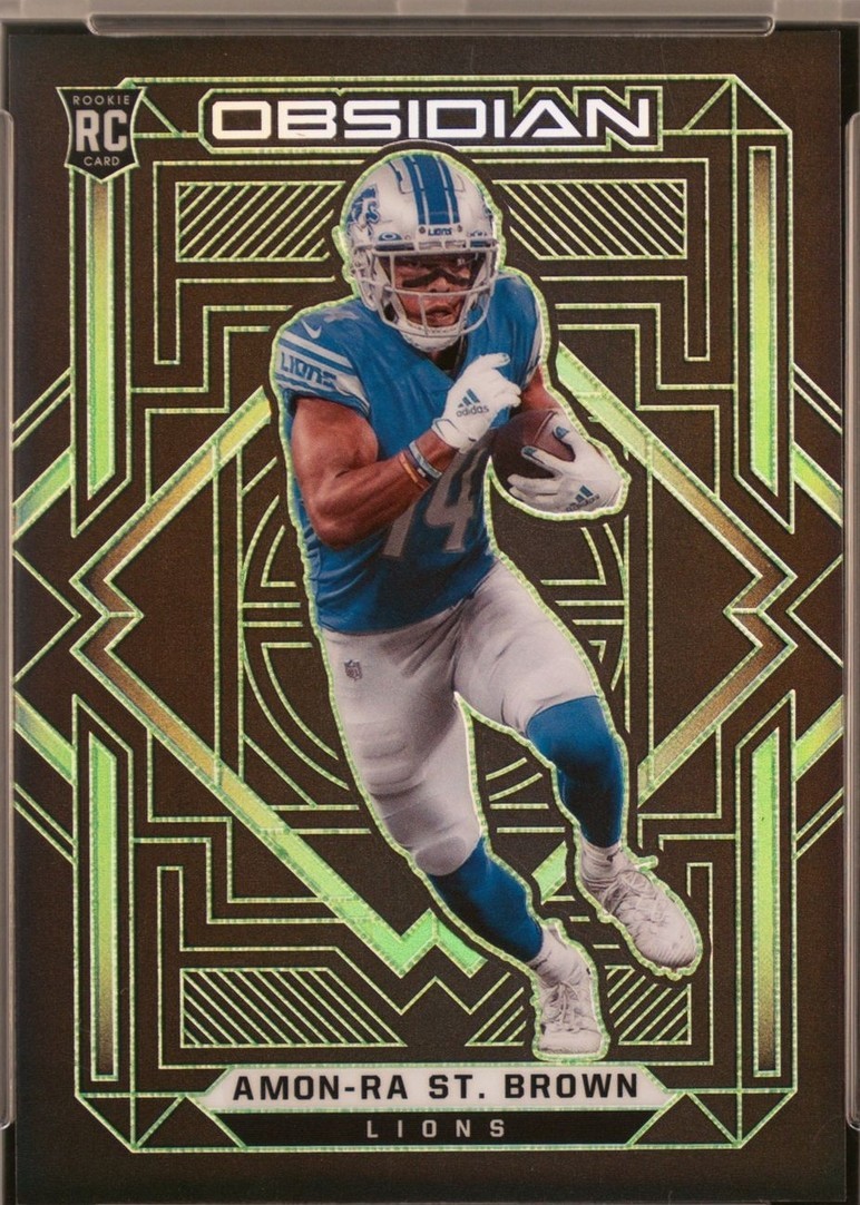 アラジン　シリアルナンバー入り　切手トレカ 2021 Panini Obsidian - Rookies Amon-Ra St. Brown #134 Electric