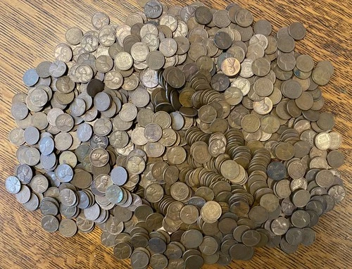 1000 Unsearched Lincoln Wheat Cents, 1909-1958 Copper Pennies