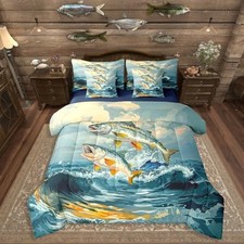  Hunting and Fishing Bedding Sets, Pike Fish ...