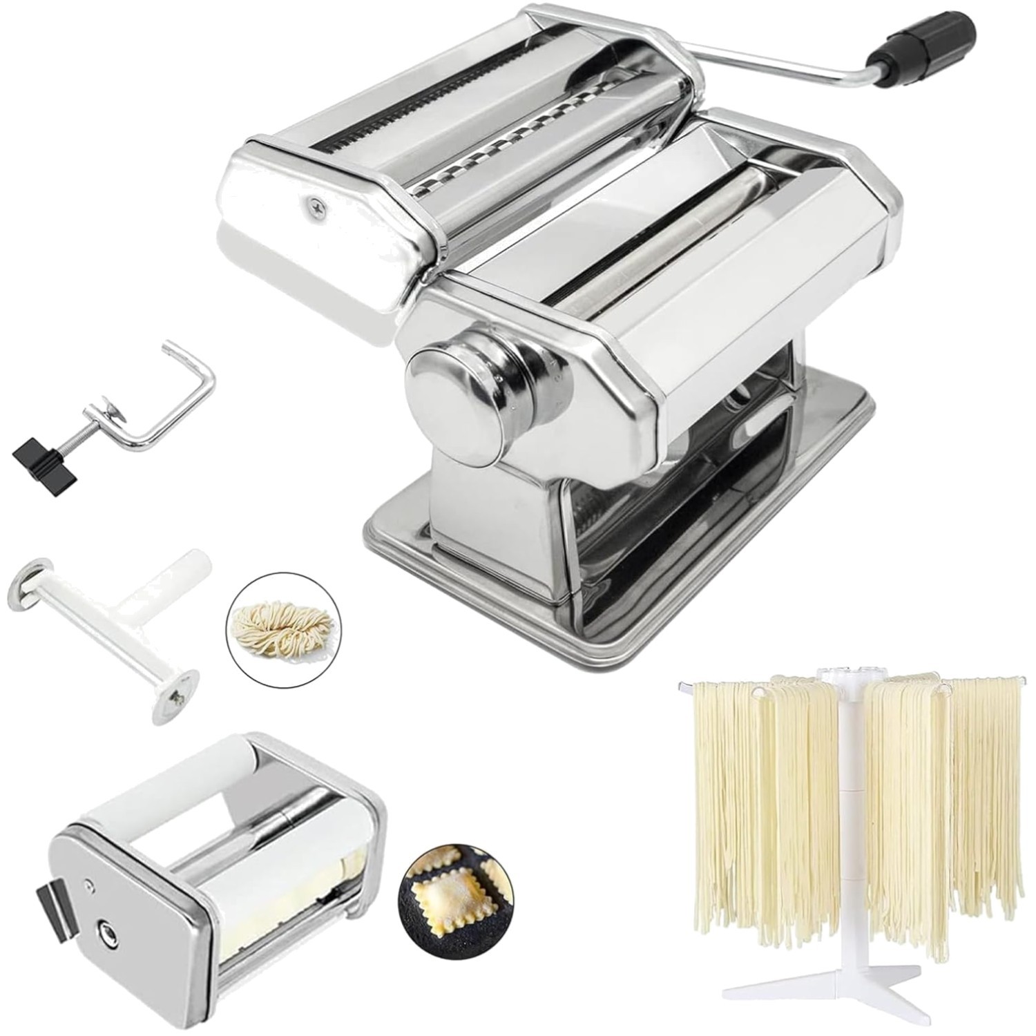 Offerta Set Macchina Pasta Acciaio: Accessorio Ravioli e Rulli Inclusi