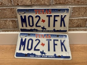 TEXAS license plates SPACE SHUTTLE pair M02-TFK