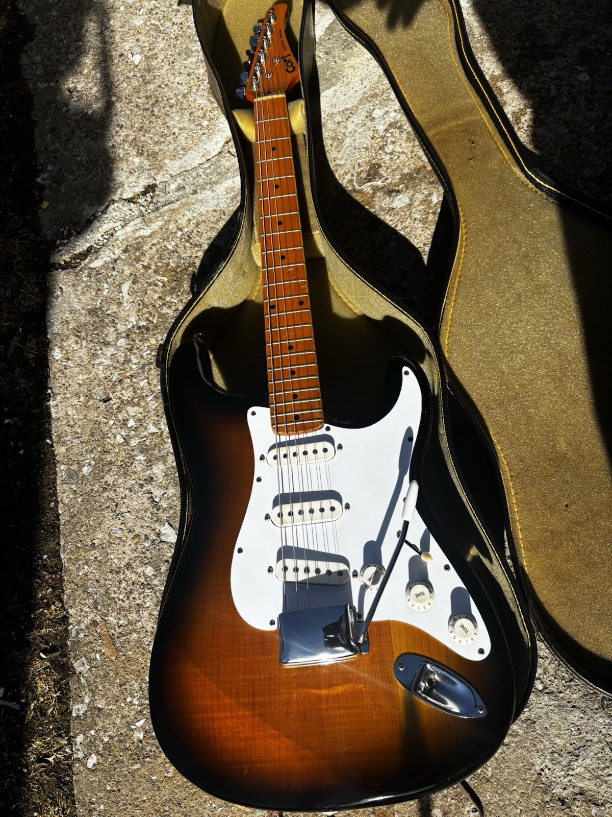 This Is A Cort Electric Guitar Likely A 1984 Model Inspired by Vintage Fender