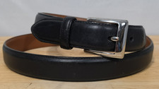 Polo Ralph Lauren Mens Size 42 Black Italian Leather Belt Silver Buckle 11689
