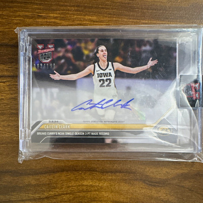 Topps 2024 Bowman U Now Caitlin Clark #63 Blue Auto /199 University of Iowa
