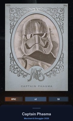 Captain Phasma Silver 300cc Epic Star Wars Card Trader Merchant & Smuggler 2026
