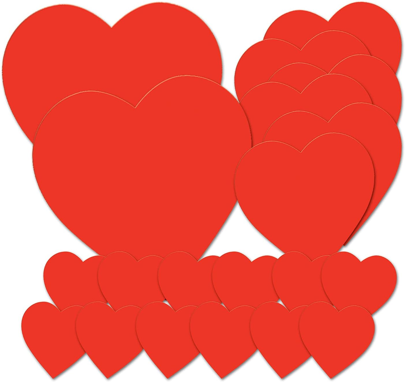 20-Piece Printed Cardstock Paper Heart Cutouts, Valentine'S Day Party Decoration
