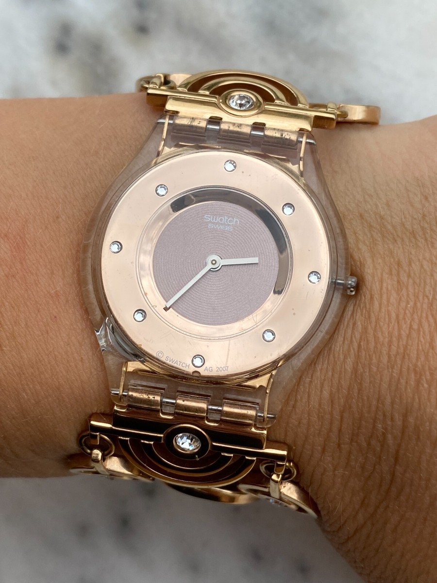 Swatch Watch AG2007 Golden Bracalet Lady Swiss Made | eBay