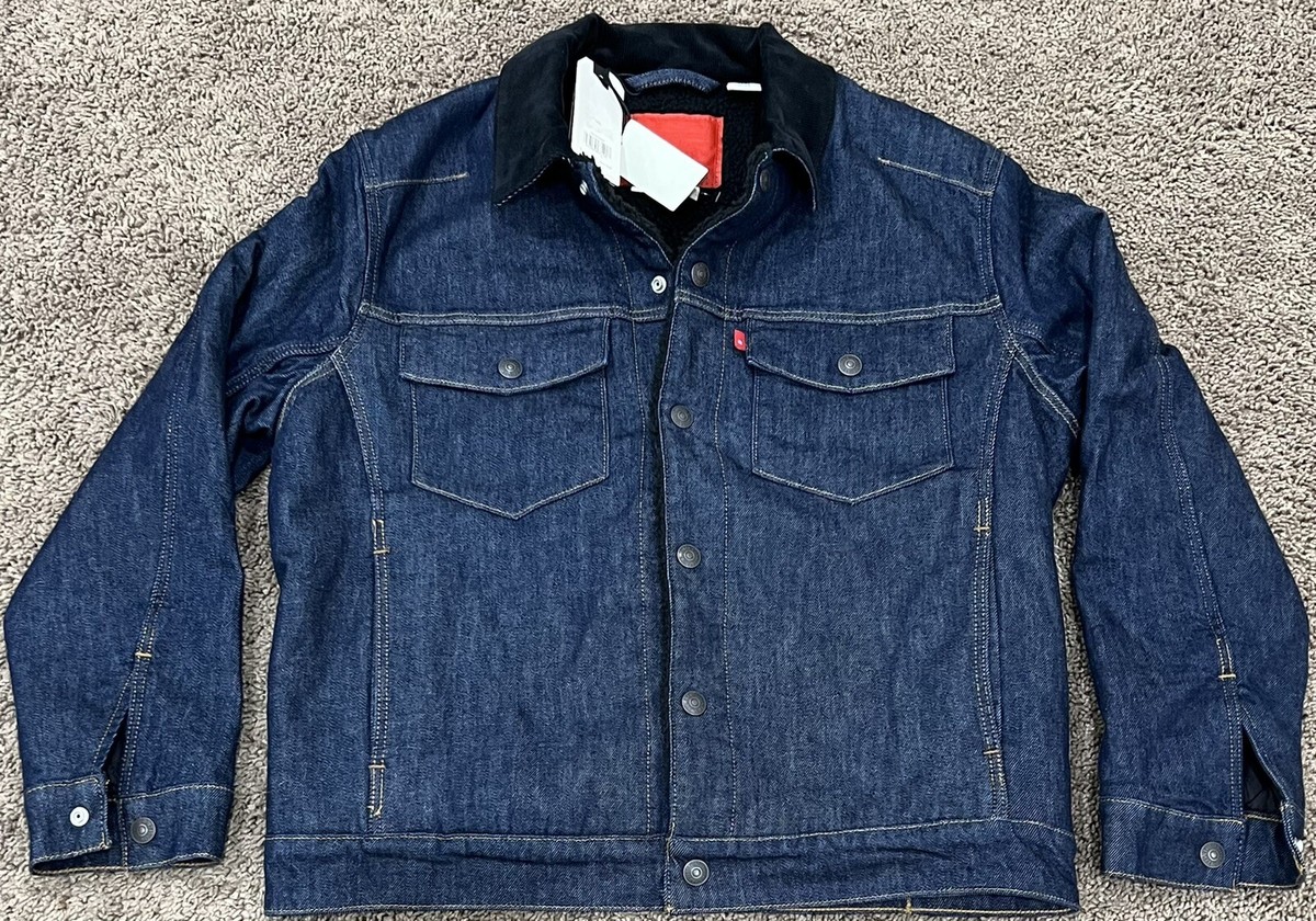 LEVIS ENGINEERED JEANS SHERPA TRUCKER JACKET MENS SMALL 79721-0001