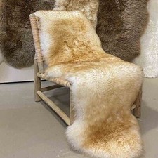 Premium Genuine Sheepskin Rug Real Double Pelt/2ft x 6ft Brown Tipped