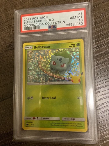 PSA10 GEM MINT 2021 Pokemon McDonald’s 25th Anniversary #1 Bulbasaur Holo