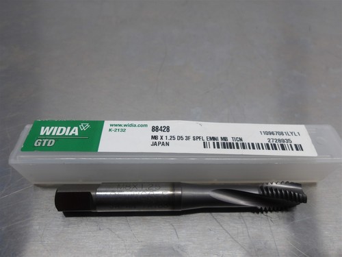 6 NEW! Widia M8x1.25 D5 HSS Spiral Flute Tap 3 Flute 88428 - Picture 2 of 3