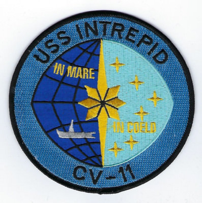 USS INTREPID CV-11 4 1/2'' US NAVY HAT PATCH CVS CV FIGHTING I PIN UP VIETNAM WOW