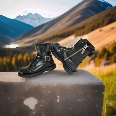 (Harley Davidson Boots) Women's Size USA 8” (Boots) Black (Leather)  #85225