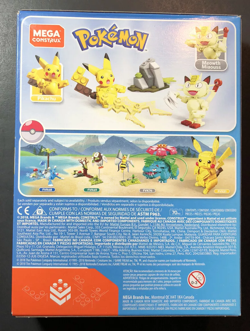 BNIB Onix Super Battle Mega Construx Pokemon Meowth Ekans Staryu Pikachu  Porygon