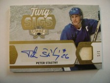 2021-22 Leaf Lumber Peter Stastny TWIG SIGS AUTO Ser# 1/1 Game Used Nordiques