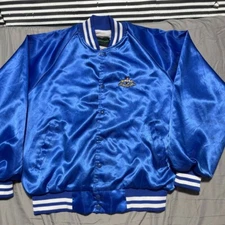 St. Pauli Girl Beer Satin Bomber Jacket Mens XL Vintage Bridgeport Made in USA