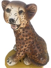 Cheetah Leopard Ceramic 15  Tall Statue Mid C...