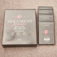 Set of 7 MCS Format DocumentFrame, Black, 8.5 x 11 AND 4 x 6    UNOPENED