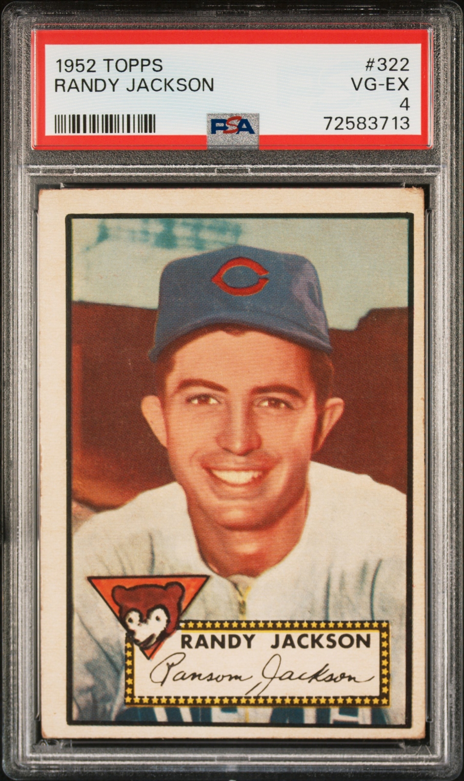1952 Topps #322 Randy Jackson Cubs PSA 4