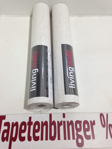 Vliestapete As 2 X 38527-5 (2Rollen) Uni Querstruktur Creme Beige Restposten-image