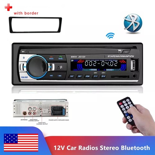 Car Bluetooth Stereo Radio FM In Dash Handsfree TF/USB AUX 12V Head