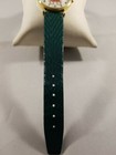 Women's Christmas Watch White Dial Green Leather Band Gold Case Teddy Bear  — photo 2
