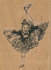 Skater One Leg Up 2 x 2 3/4" Rubber Stamp, Skater Stamp