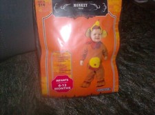 Infant Baby Monkey Outfit Halloween Costume Size 6-12 Months NEW