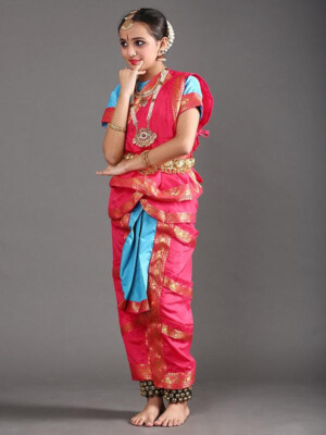 Bharatanatyam Dance Constume Dress for Girls in Pink and Sky Blue | eBay