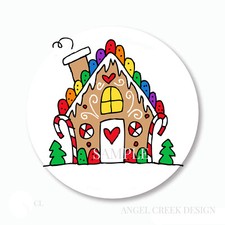 Gingerbread House Stickers Labels Scrapbook Stickers Christmas Envelope Seals