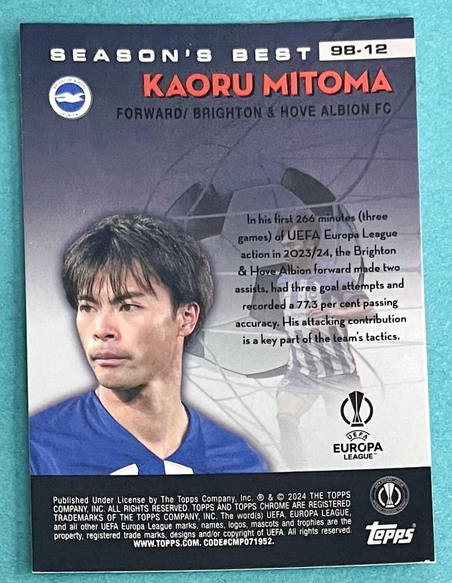 Kaoru Mitoma 2023-24 Topps Chrome UEFA '98 SHOOTING STARS INSERT