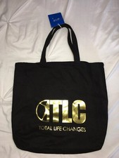 TLC Women Carry Bag Black With Metallic Gold Script